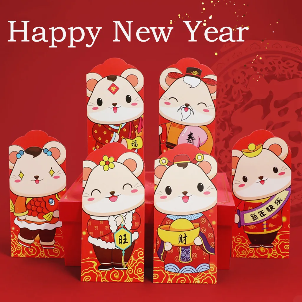 Lucky Money Bags 2020 китайская Новогодняя мышь Мультяшные красные пакеты Hong Bao