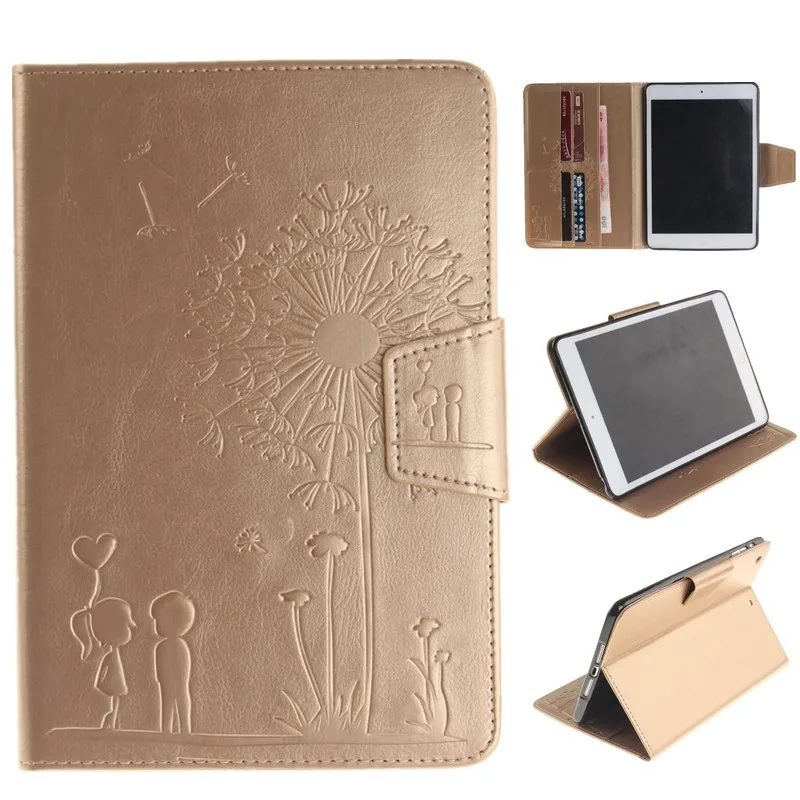 Retro Embossing Dandelion Lovers Case For Ipad Mini 2 Case for Ipad Mini For Ipad Mini 3 Mini 1 Magnet PU Leather Wallet Case (21)