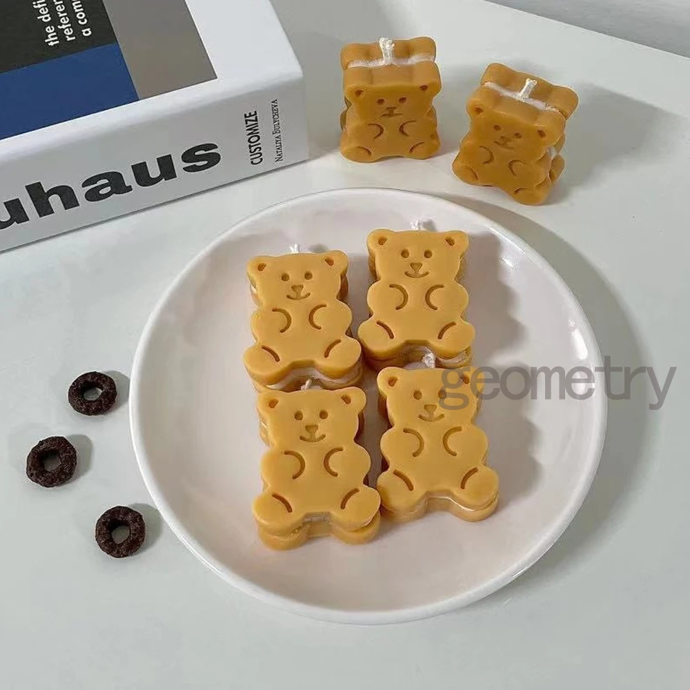 

Sandwich Bear Silicone Mold DIY Biscuits Baking Scented Candle Making