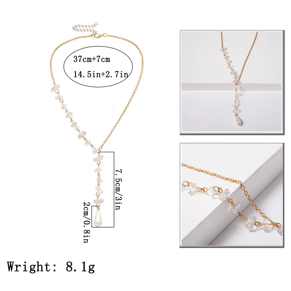 IngeSight. Z корейское ожерелье-чокер с натуральным опалом и камнем, массивная подвеска с искусственным жемчугом, длинная цепочка, ожерелье, Женские Ювелирные изделия