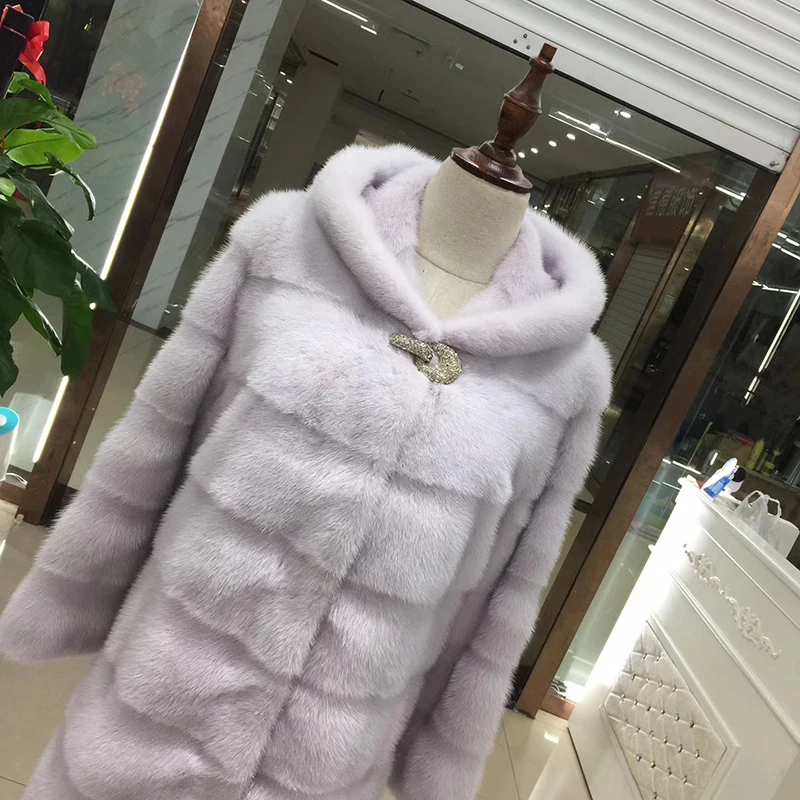 Модное меховое пальто из настоящей норки, Толстая теплая зимняя меховая куртка, верхняя одежда для женщин, шуба из натуральной норки для женщин