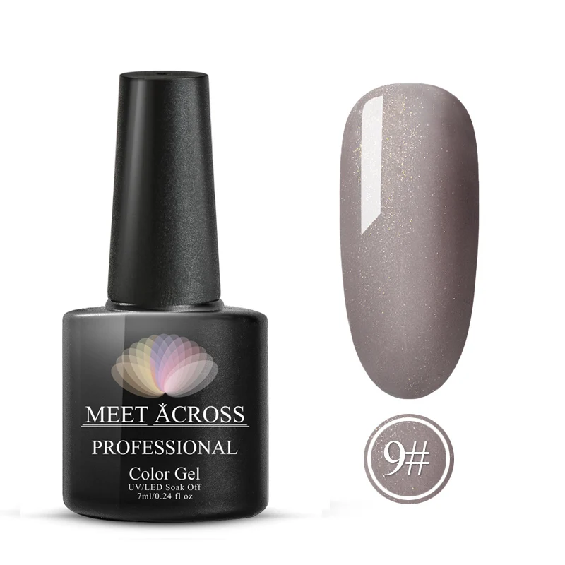 MEET ACROSS 8ml Nail Gel Christmas series Platinum UV Nail Gel 60 Colors Shimmer Nails Polish Base And Top Coat Primer For Nail - Цвет: AK3867
