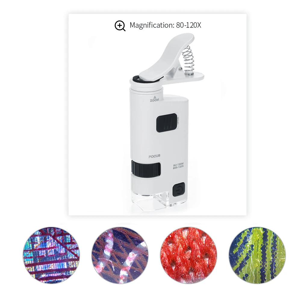 Цифровой Микроскоп USB Microscopio 80-120X светодиодный сотовый телефон клип-тип сотовый телефон микроскоп Лупа с светодиодный увеличитель лампы