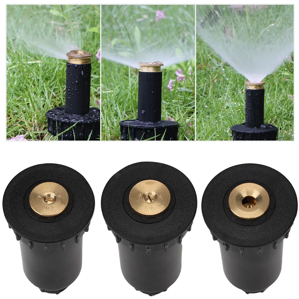 

Lawn Watering Sprinkler Head 1/2" Female Thread 90/180/360 Degree Pop up Sprinklers Garden Spray Nozzle Automatic