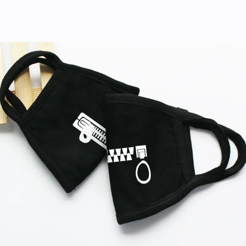 

Unisex Cartoon Anime Cotton Mask Zipper Teeth Print Anti-Dust Earloop Respirator