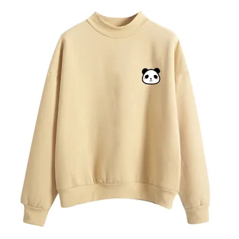 

Autumn MAXIORILL women sweatshirt толстовка толстовки O-Neck Solid Panda Pattern Long Sleeve Plus Velvet Pullover tops #3