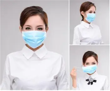

50 blue protective virus masks disposable non woven masks three layer filter neutral dust proof nose and nose ear hanging masks
