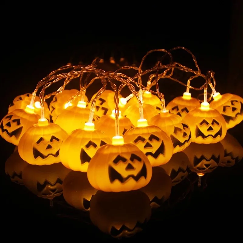 Halloween Pumpkin LED String Lights 1.5m 3m 6m Garden Home Party Outdoor Decoration Lantern Light Battery USB Fairy Garlands