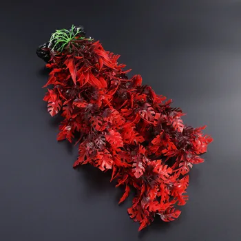 

40CM Artificial Water Plants Fake Red Leaves Water Plants Fish Tank Ornament Aquarium Decoration