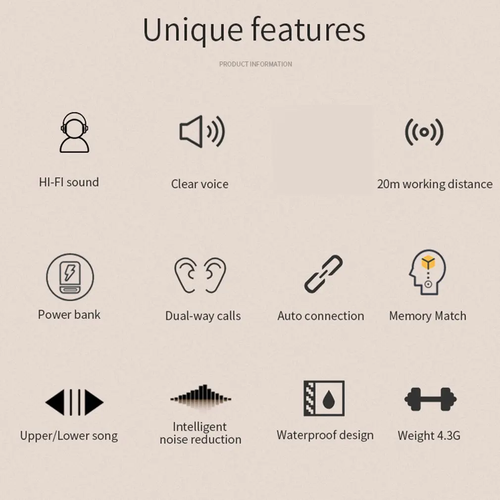 Беспроводные наушники Bluetooth V5.0, TWS, беспроводные Bluetooth наушники, светодиодный дисплей, 2000 мА/ч, внешний аккумулятор, гарнитура с микрофоном