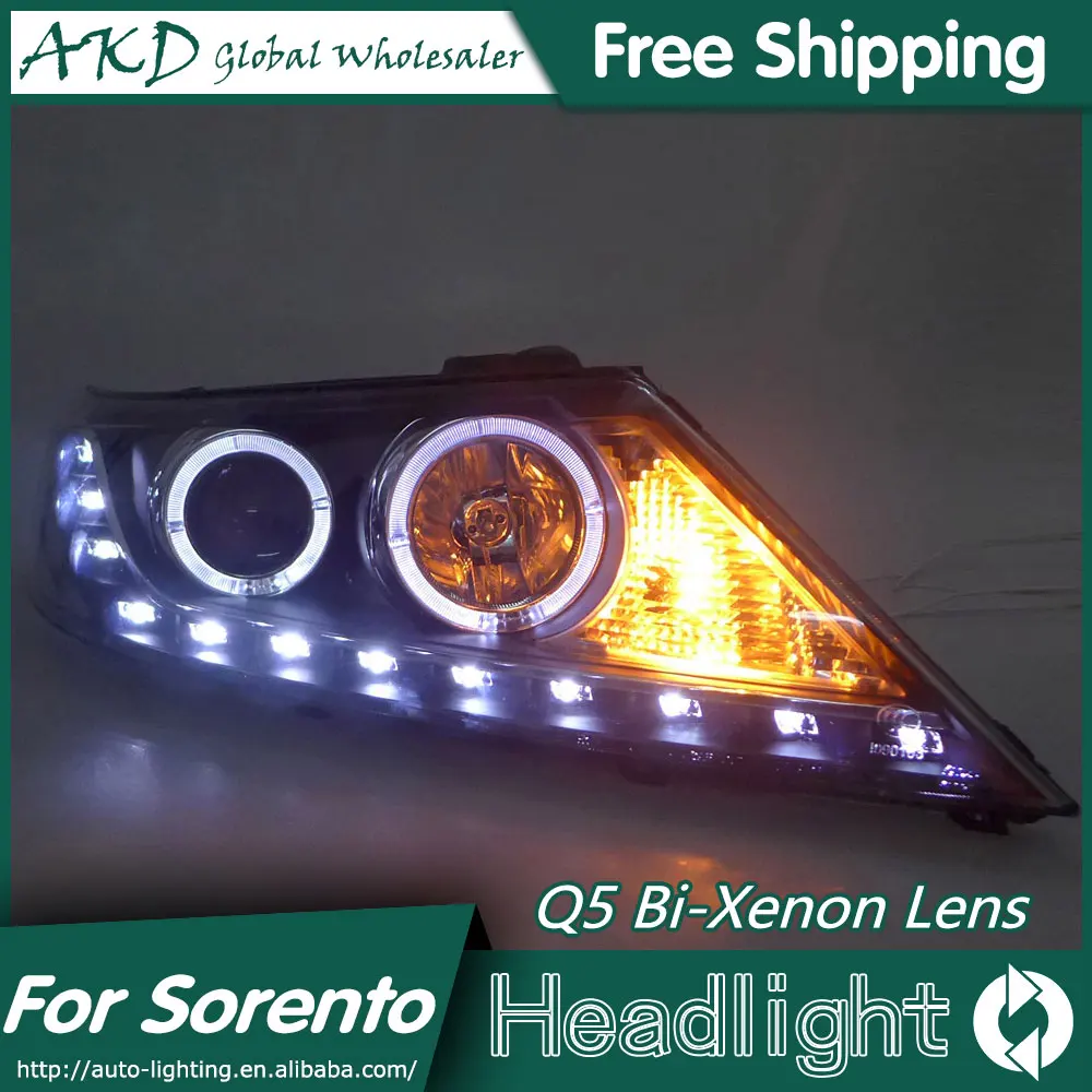 AKD автомобильный Стайлинг фары для Kia Sorento 2011 2013 светодиодный фонарь ДХО