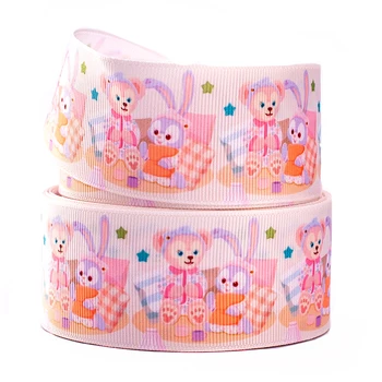 

10yards different sizes cute cartoon bear pattern printed Grosgrain ribbon