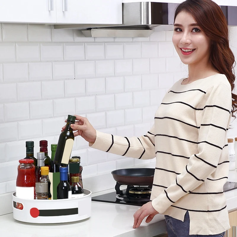

Multi-Function Anti-Skid Storage Tray Display Storage ABS Kitchen Bathroom Rotating Anti-Skid Storage Rack