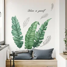 3D Наклейка на стену s DIY Банановая Пальма Наклейка на стену s тропические джунгли зеленые листья Наклейка на стену современная спальня растение наклейки Настенный декор