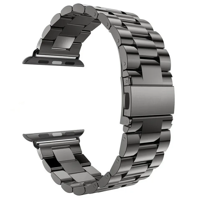 Black Ремешок из нержавеющей стали для Apple Watch Band 5 4 3 40 мм 44 мм ремешок 38 мм 42 мм Браслет спортивный ремешок для iWatch 5 4 - Цвет ремешка: Black