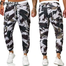 CYSINCOS, новинка, брюки карго, мужские, Осенние, модные, с эластичной резинкой на талии, длинные штаны, камуфляж, джоггеры, штаны, хип-хоп, уличная, военная