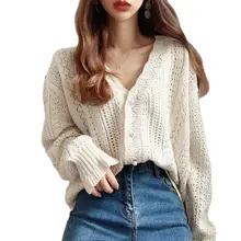 

2021 Women Autumn Winter Loose Twist Button Sweater Coat Knitted Cardigan Jacket Oversized Long Sleeve Sweaters Jumper Outwear