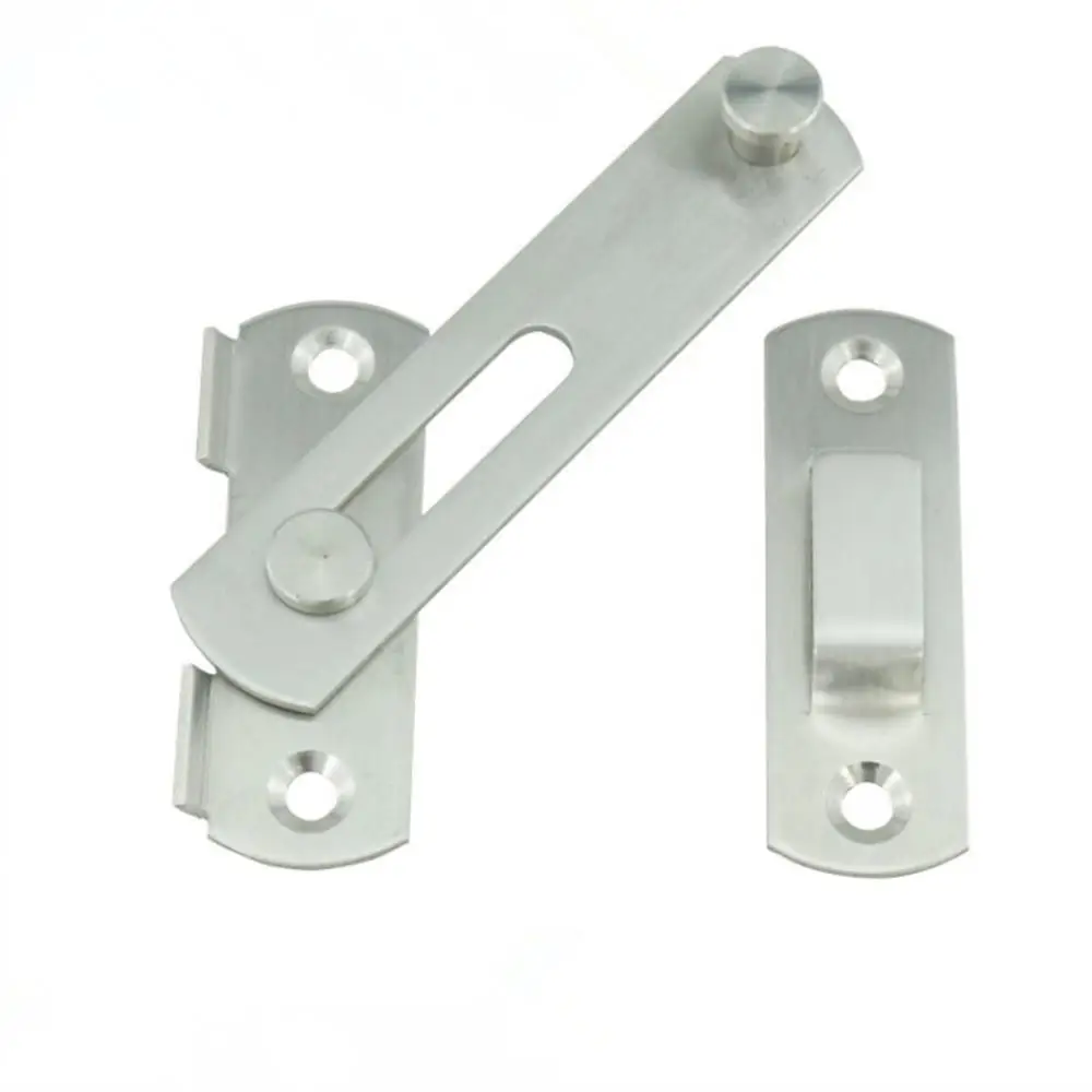 Mayitr 1set Guard Latch Bolt and 4 Screws Sliding Door Lock Handle Stainless Steel Door Latch Home Safety Chain Accessories