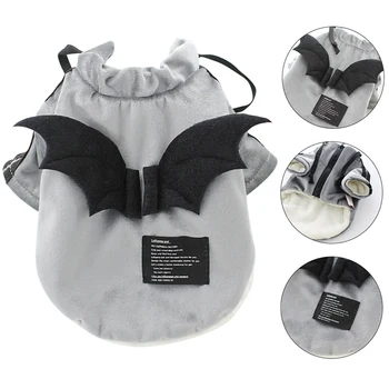 

Pet Winter Halloween Clothes Dogs Black Bat Wing Sports Dog Costume Velvet Fleece Inside