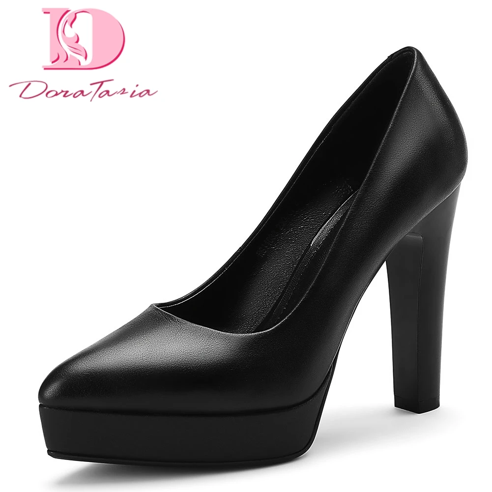 

Doratasia 2020 On Sale Top Quality Genuine Leather Pointed Toe 3 Kinds Of Style High Heels Office Lady Pumps women's Shoes Woman