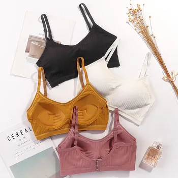 

New Bottom Thread Cotton Palm Breathable Chest Pad Wrapped Chest after Three Breasted Gather Girls Beauty Back Bra Underwear Wom