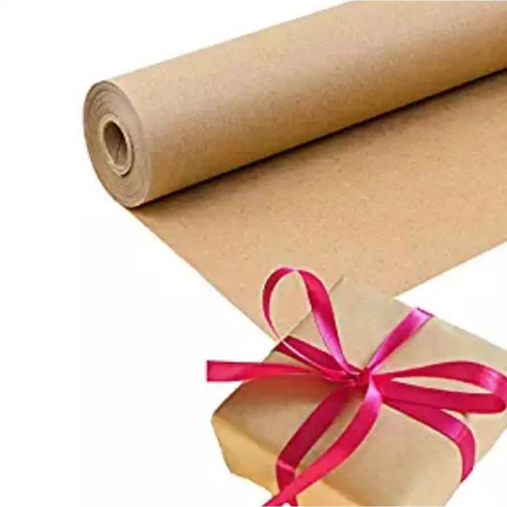 30 Meters Brown Kraft Wrapping Paper Roll for DIY wrapping, kids art, party invitations, wedding decorations, birthday banners