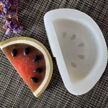 

SG0009 PRZY Watermelon with Seeds Silicone Mold Fruit Soap Mould Handmade Soap Making Molds Candle Silicone Mold Resin Clay Mold