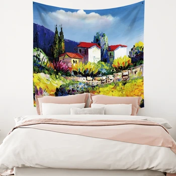 

Cassisy Fashion Tapestry Oil Painting Sky Country Gorgeous Tranquil Wall Hangings Restaurant Carpet Bedside Living Room
