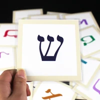 22pcs Kids Hebrew Letter Alphabet Learning Word Cards Hebrew Flash Cards Children Cognition Memory Education Toy Montessori Aids 1