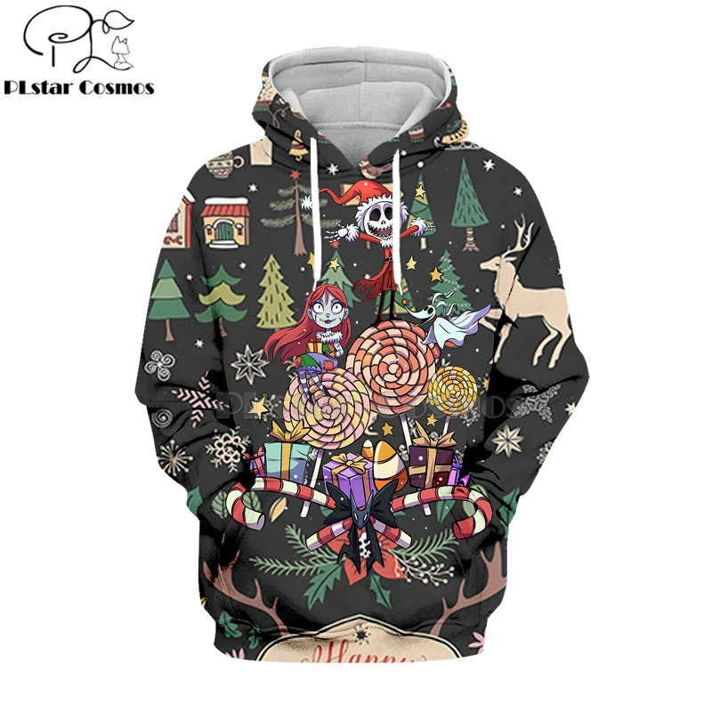 

PLstar Cosmos jack skellington Jack Sally 3d hoodies/Sweatshirt women men jacket Nightmare Before Christmas Halloween streetwear