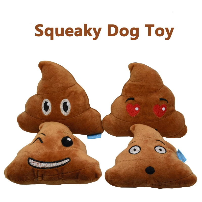 

Dog Toy Squeaky Emojiz Stuffed Plush Pet Toys for Large Dogs/Small Dogs Sound Toys Poop Shape