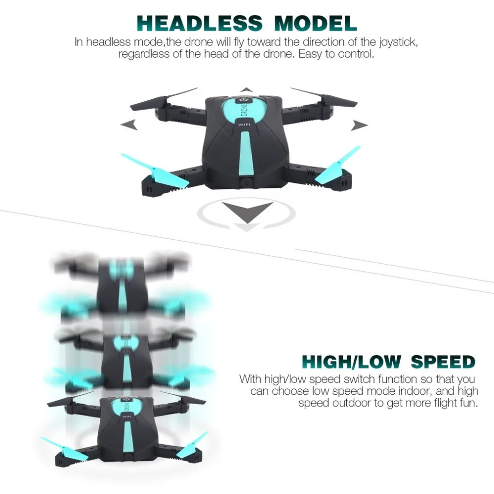 JUN YI TOYS JY018 Камера 2,4 ГГц 6-Axis Gyro Wifi FPV складной Дрон для селфи G-Сенсор удержания высоты