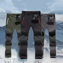Мужские зимние рыболовные водонепроницаемые походные флисовые походные брюки для альпинизма, лыжного спорта, флисовые брюки для путешествий 6XL