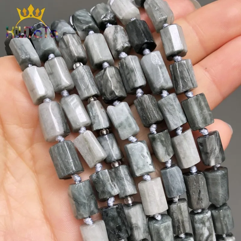 Бусины Из Натурального ястреба цилиндрические граненые бусины-разделители для