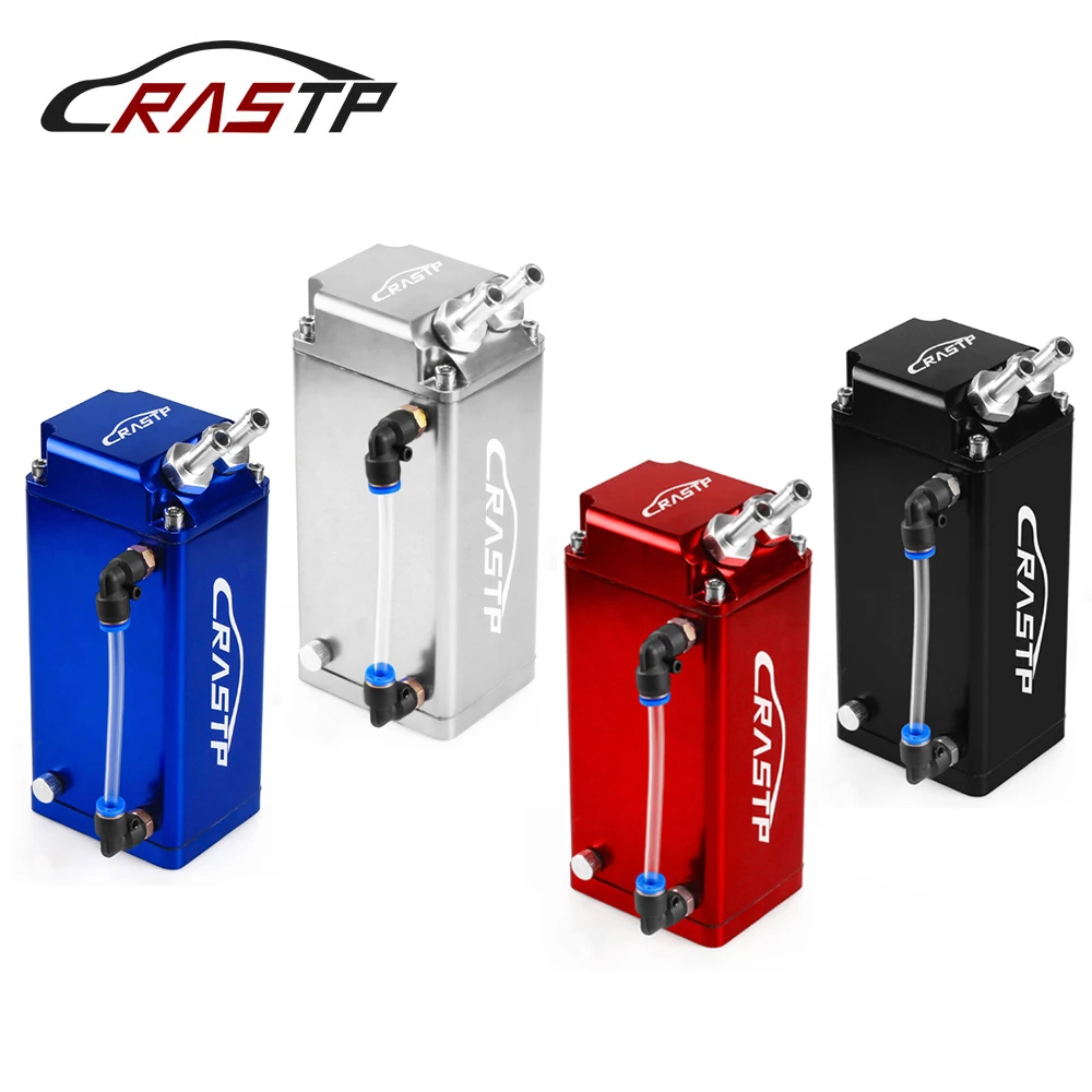 

RASTP-Aluminum Racing Oil Catch Tank Square Shape Can Reservoir Universal Engine Fuel Tanks RS-OCC018
