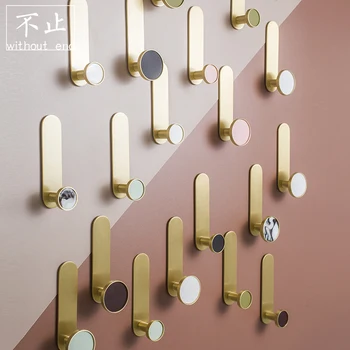 

Nordic Creative Design Brass Decoration Nail Free Hook Toilet Hook Porch Door Clothes Hook