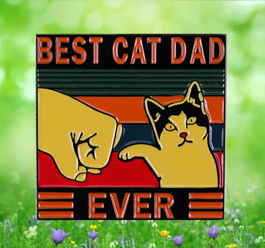 Funny Smudge Cat Daddy Father Day enamel Pin Kitten Meow Gift Humor birthdays Valentine's cat lover brooch | Украшения и