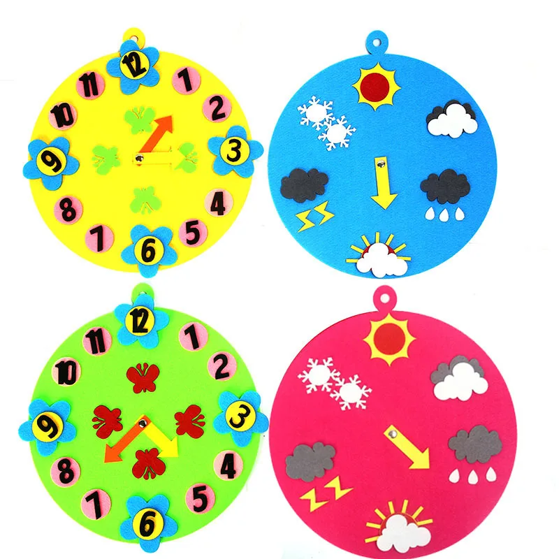 

Kindergarten Finished Product Weather Forecast China Meteorological Press Clock Time Non-woven Educational Early Educational Tea