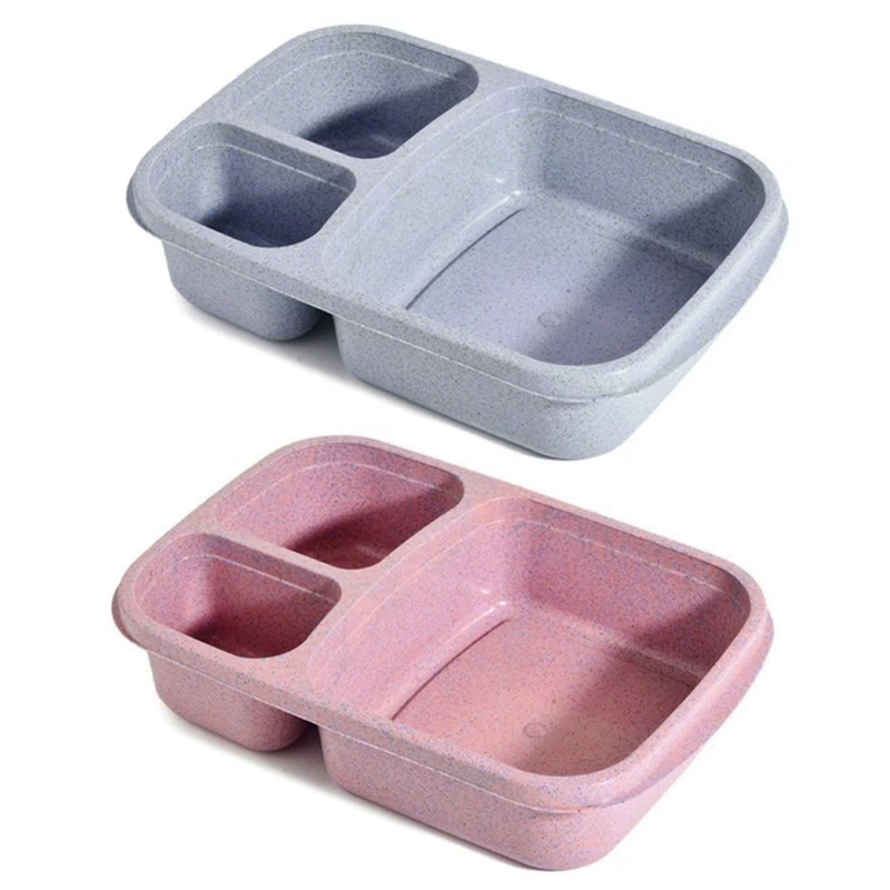 2 шт натуральный материал Ланч Bento Box еда с подогревом термос контейнер кухня обеденные инструменты-синий и розовый
