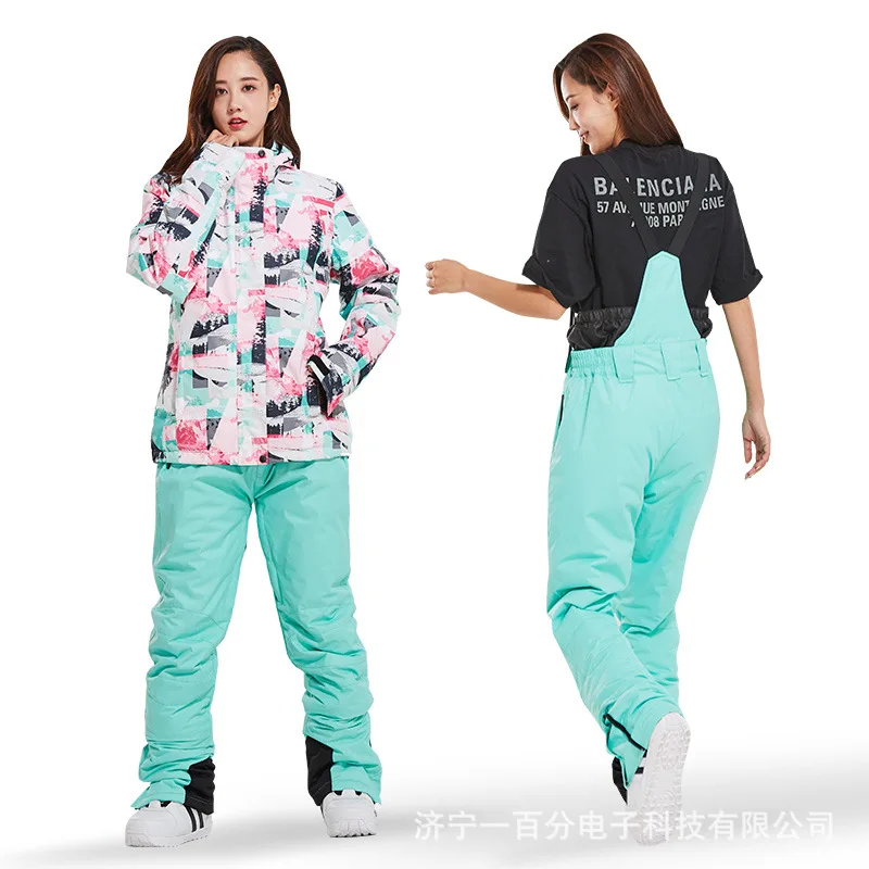Новинка 2019 лыжная куртка лыжные штаны для женщин ветрозащитный