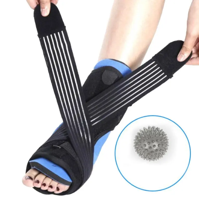 Регулируемый эластичный ремешок Brace Plantar Fasciitis Ночная Капа для ног, ортопедический Поддержка s наборы поддержки лодыжки с колючий массажный шарик