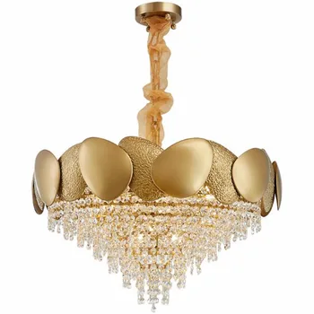 

Manggic Luxury crystal chandelier lamp stainless steel LED lights living room lighting crystal chandelier home decoration