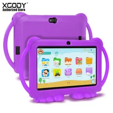 XGODY детский Обучающий планшет, рождественский подарок, детский планшет, 7 дюймов, HD, силиконовый чехол, USB зарядка, четырехъядерный, 1 ГБ, 16 ГБ