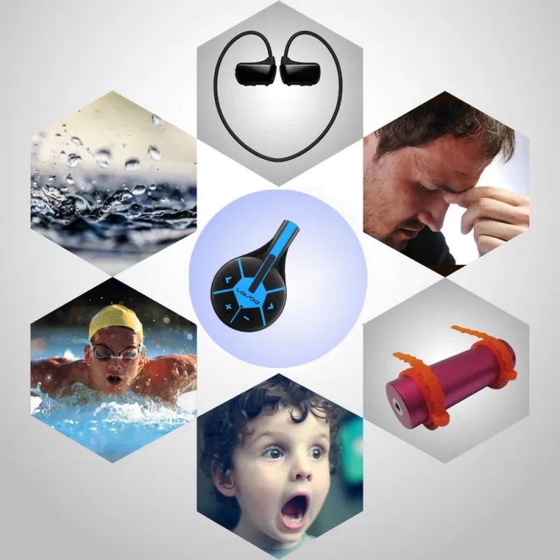 Распродажа водонепроницаемых MP3-плееров с поворотом на 360 градусов с подзарядкой для плавания и дайвинга, MP3-плеера с водонепроницаемыми наушниками
