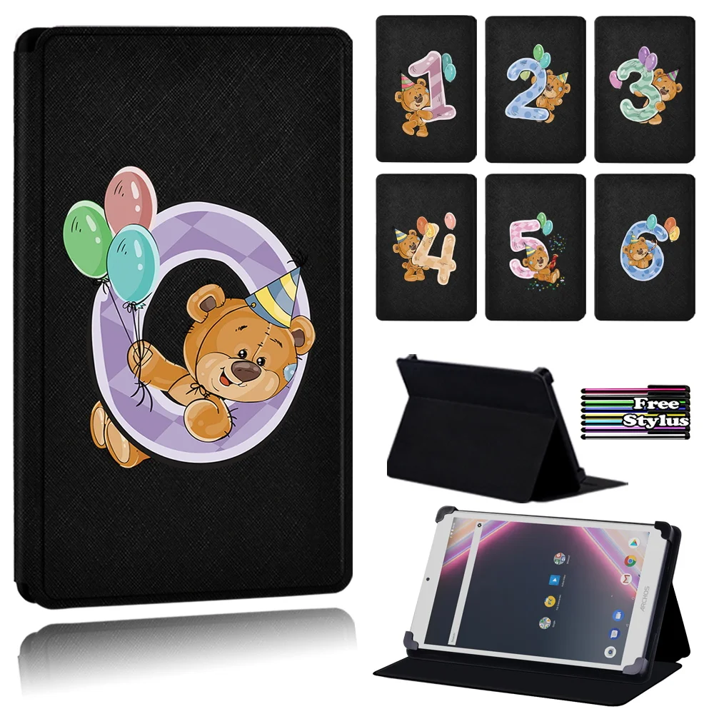 

Anti-fall Cute Cartoon Bear Print Flip Tablet Case for Archos Core 80/Archos Core 101 3G V2/Archos Core 101 3G/Core 101 3G Ultra