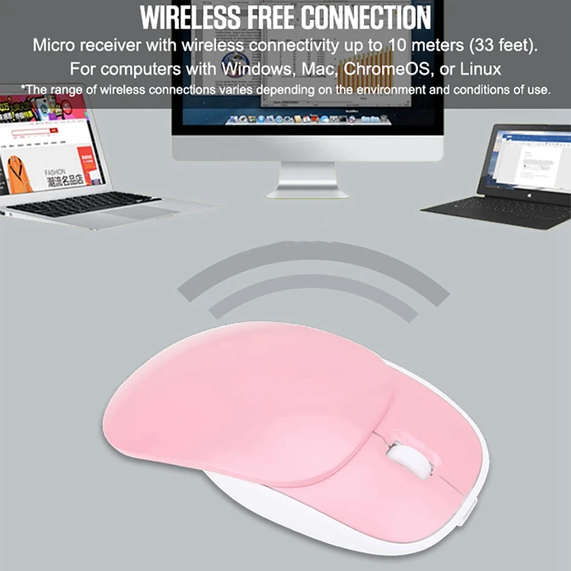 Wireless Rechargeable Mouse Ultra-Thin Design Notebook Business Office Accessories Slider Optical Gaming Mouse Plastic