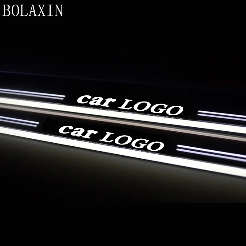Автомобильный светодиодный светильник, дверной порог для Porsche Cayman/Panamera/Macan, специальные аксессуары, светодиодный, динамическая педаль, логотип на заказ