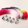 Separable Stainless Smooth Steel Anal Bead Butt Plug Sex Toys with Soft Fox Tai for Women Couples Cosplay Erotic Accessories 1