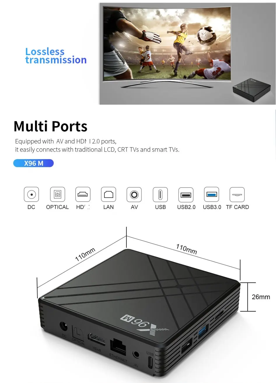 X96 X96M Smart tv Box 4+ 32GB Allwinner H603 5G wifi bluetooth 4,0 Android 9,0 HDR 4K 6K 2,4 GHz MAX телеприставка медиаплеер