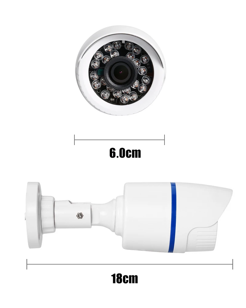 POE аудио 3MP H.265 цилиндрическая ip камера 24LED IR 1296P / 1080P Водонепроницаемая наружная